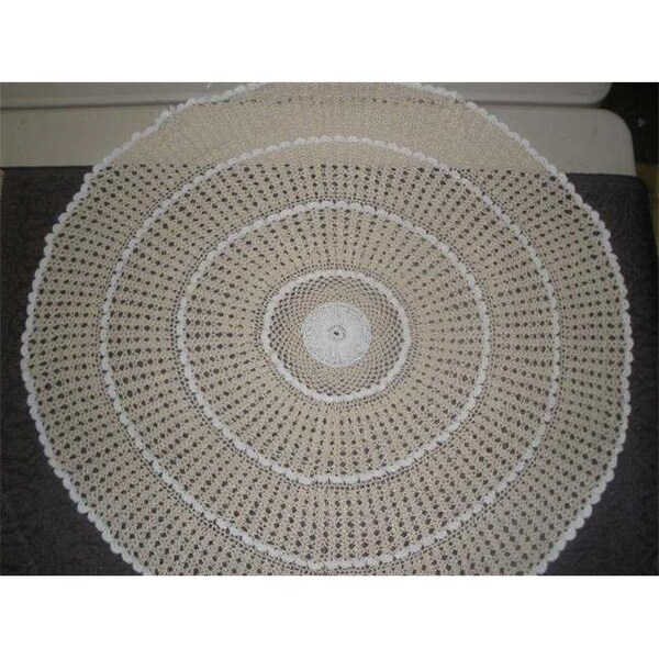 Tapestry Trading Tapestry Trading NL-14W12 12 in. Handmade Indian Crochet Doily; Ivory NL-14W12 - main